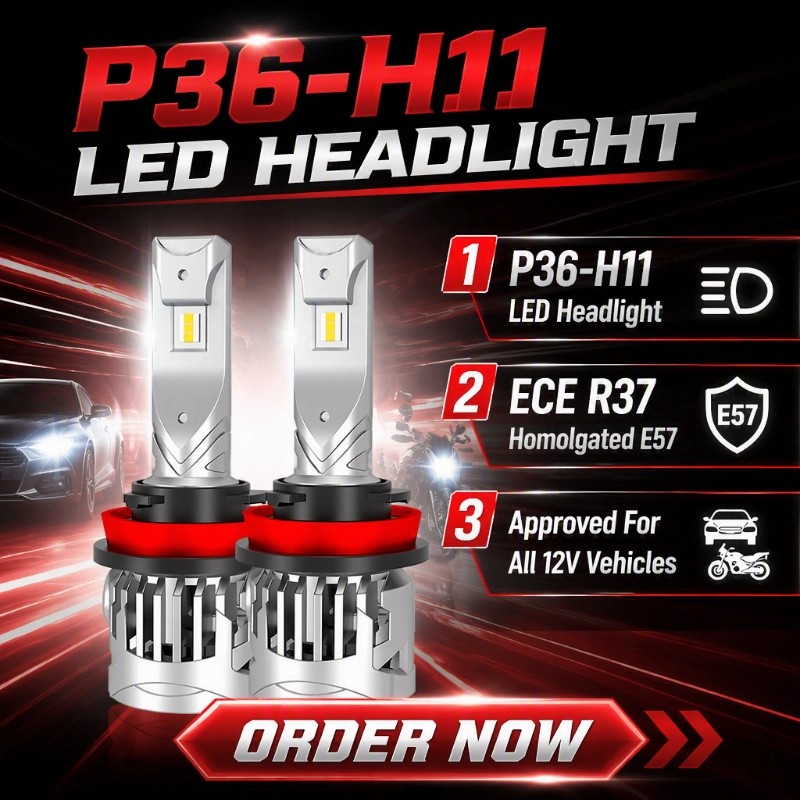Luxfighter lanserar ECE R37-certifierad P36 H11 LED-strålkastarlampa
